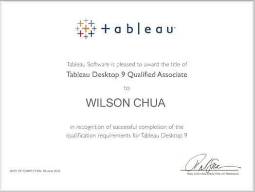 Tableau 9 Desktop  Qualified Associatie Certification