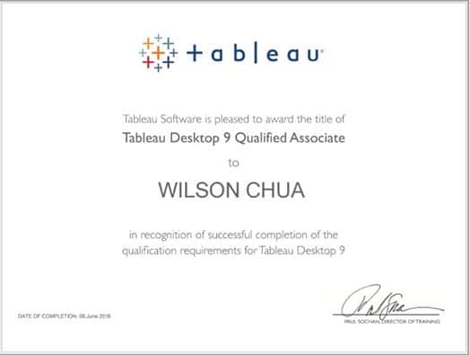 Tableau 9 Desktop  Qualified Associatie Certification