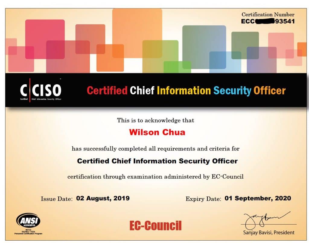 CISO certificate